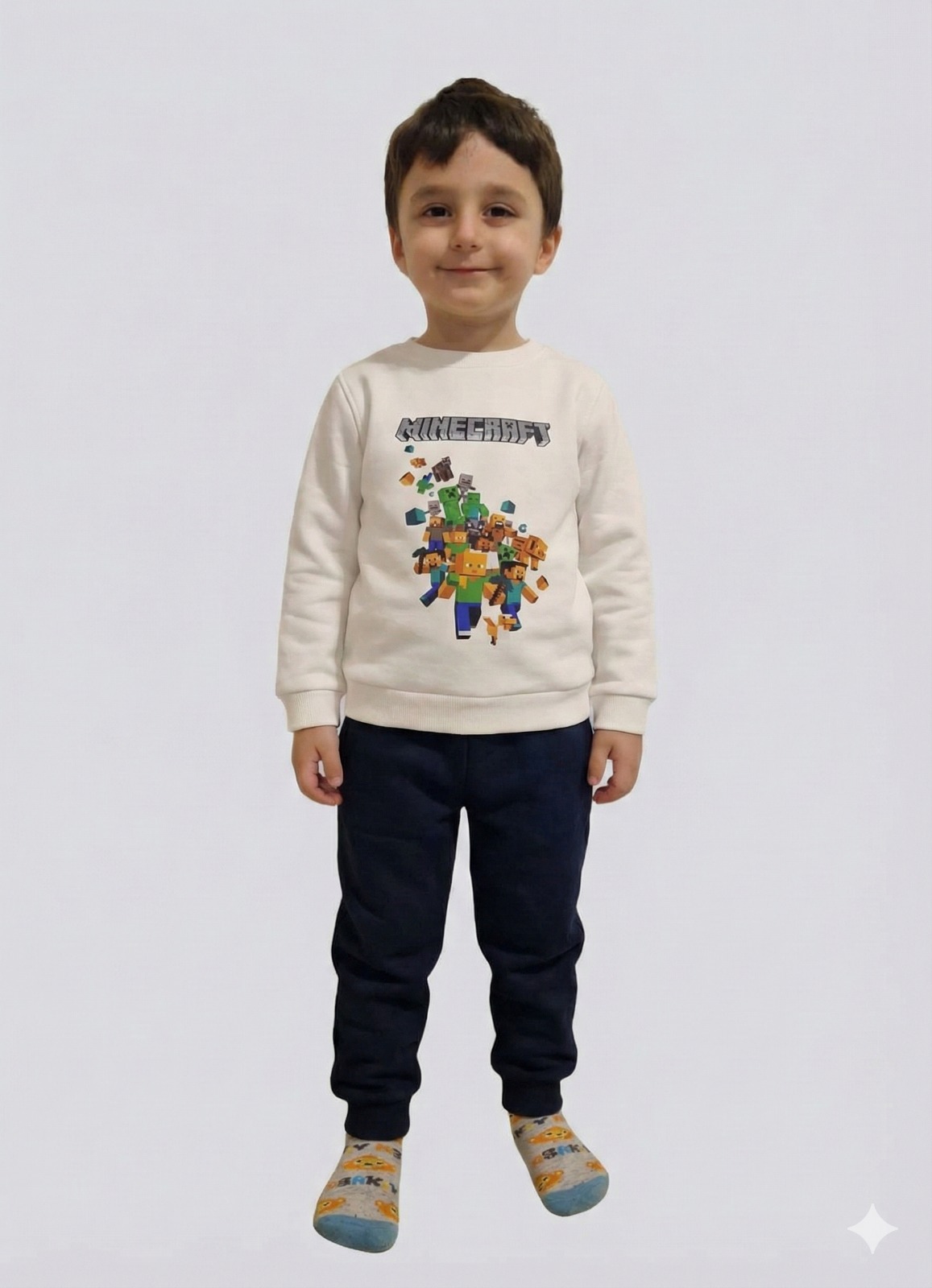 Minecraft Detaylı Çocuk Eşofman Takımı 