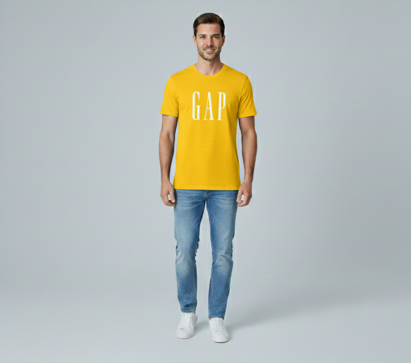 Sarı GAP Detaylı Yetişkin T-shirt 