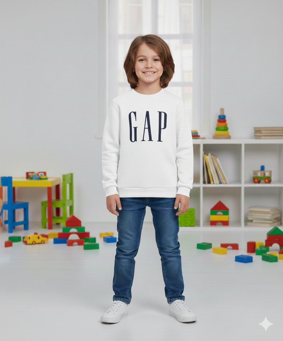 Gap Detaylı Ekru Cocuk Sweat 