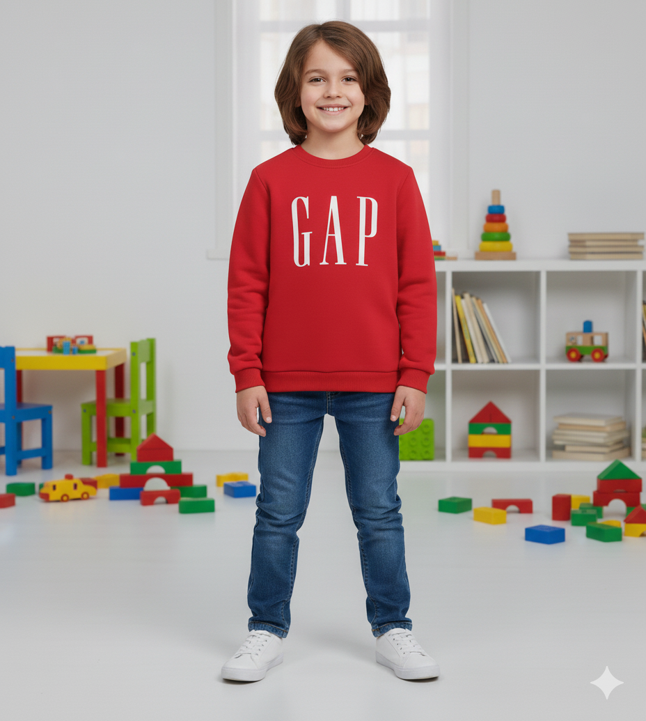 Gap Detaylı Kırmızı Cocuk Sweat 