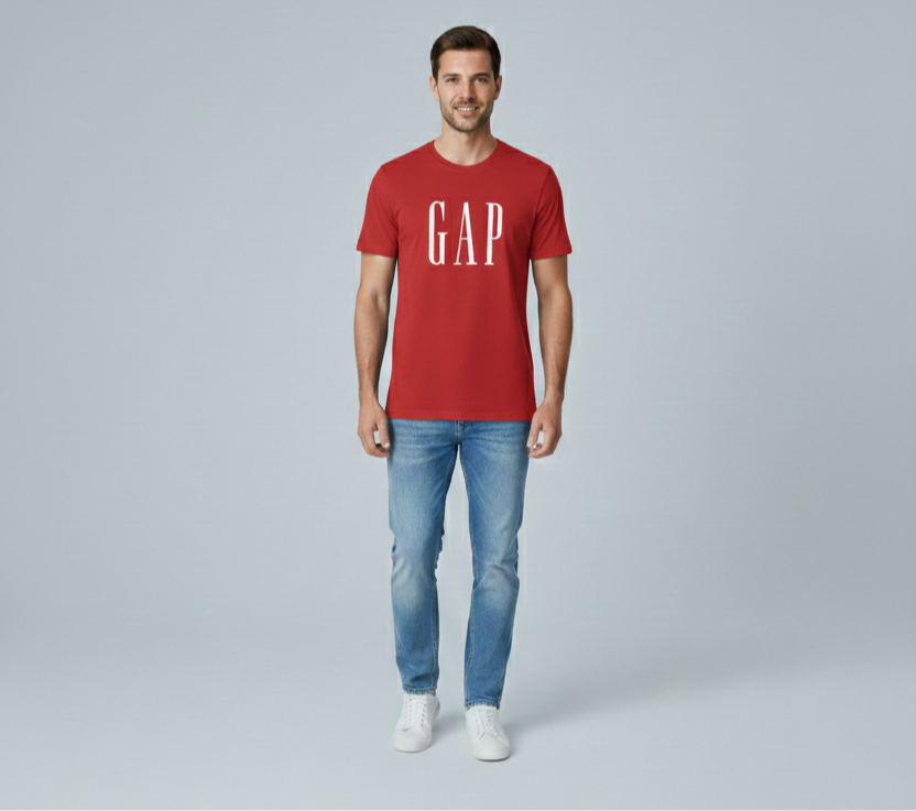 Kırmızı GAP Detaylı Yetişkin T-shirt