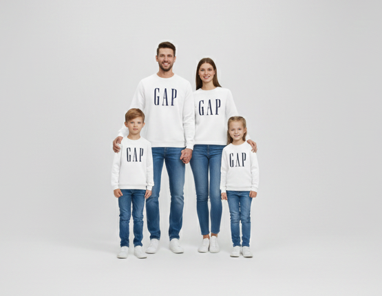 Ekru GAP Detaylı Yetişkin Sweatshirt 