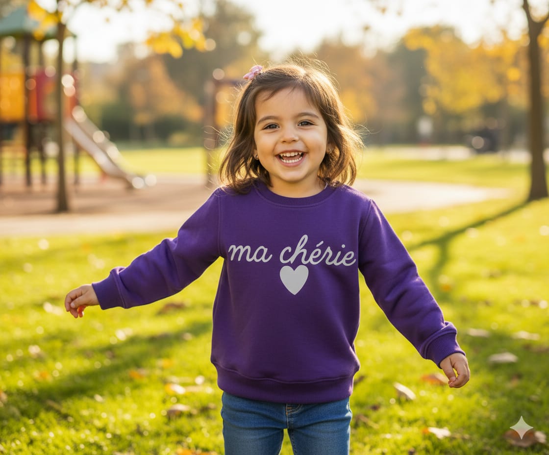 Ma Cherie Detaylı Çocuk sweatshirt